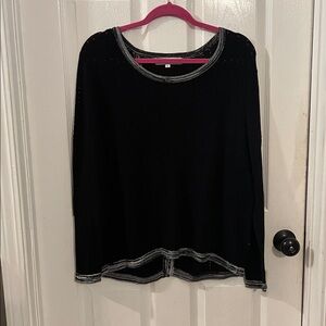 Black Sweater with Gray Trim